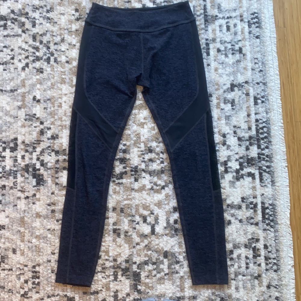 Beyond Yoga Grey‎ Black Mesh Leggings